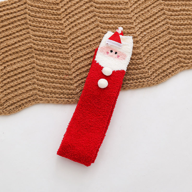 Fall Winter Over The Knee Plus Long Coral Fleece Floor Socks