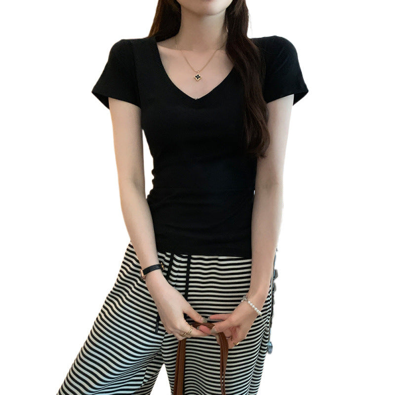 Crew-neck Slim-fit Short-sleeve T-shirt