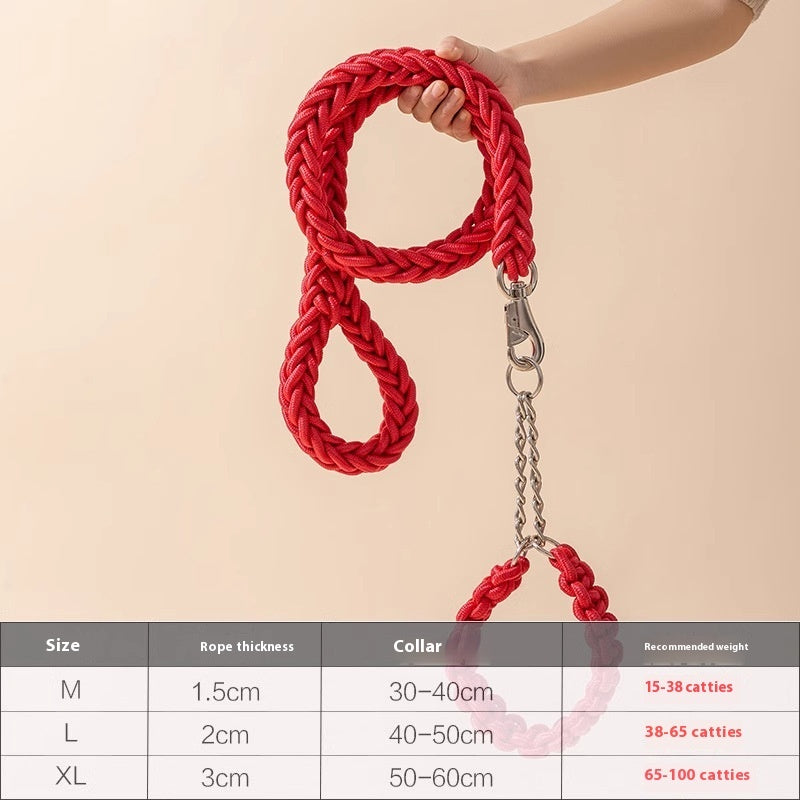 Medium And Large Dog Rope Collar P Chain