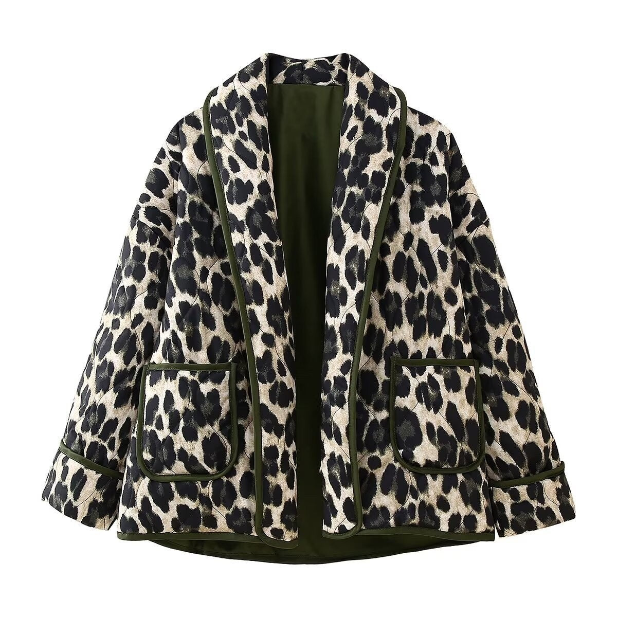 Women's Fashion Street Hipster Leopard Print Coat