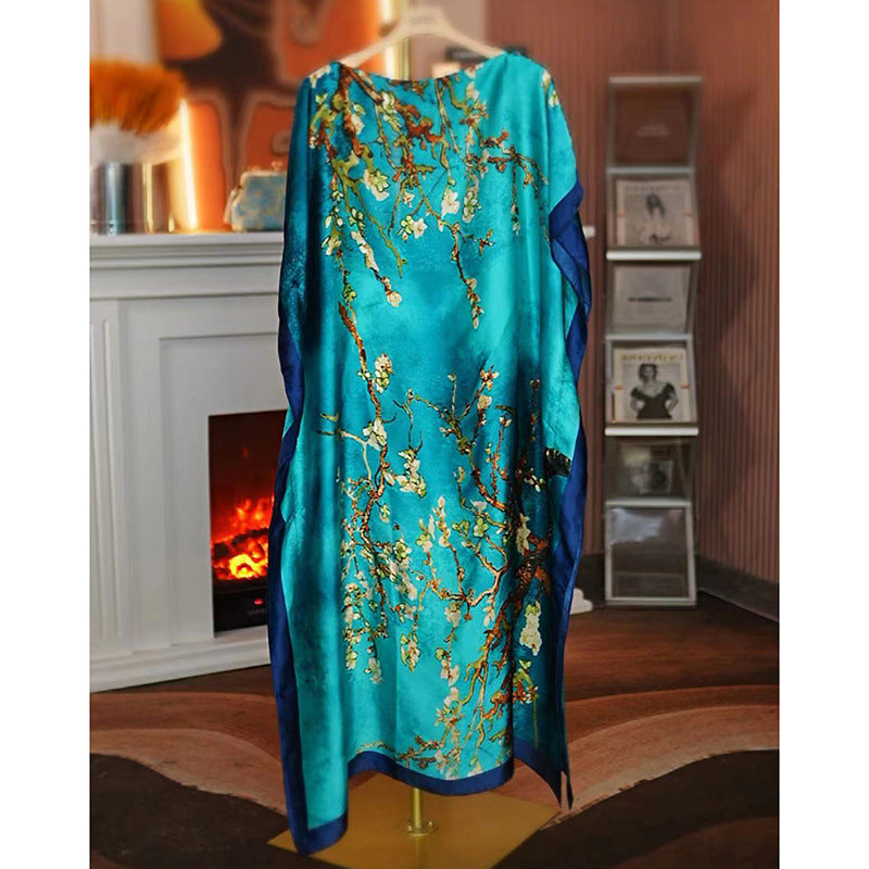 Women's Split Shawl With Contrast Color Pattern Malay Clothing