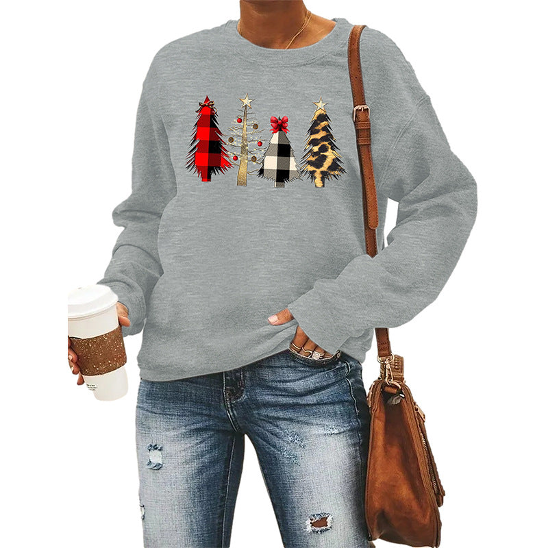 Women's Round Neck Long Sleeve Sweater Christmas