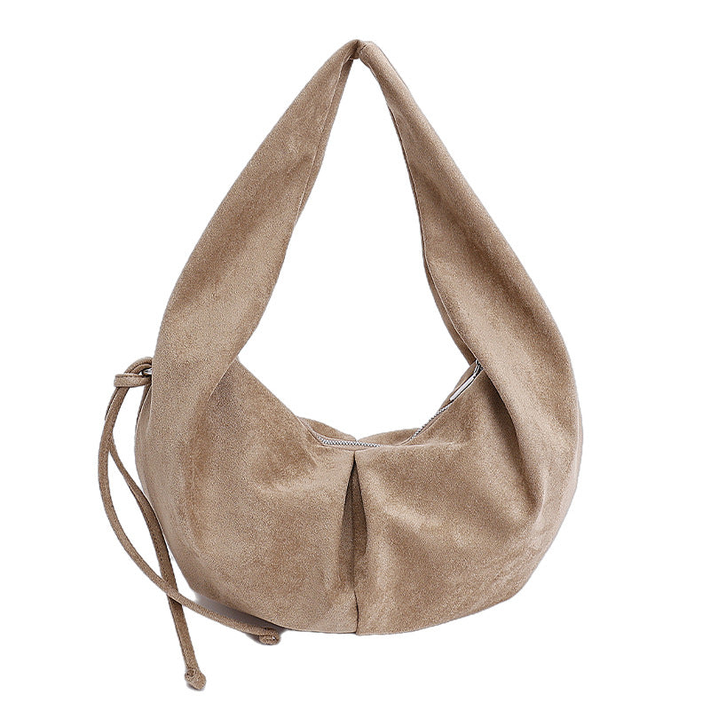 Suede Retro Minimalist Casual Pleated Tote Bag