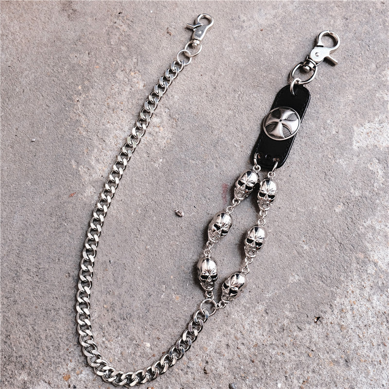 Punk Ghost Head Bundy Out Of The Street Waist Chain Alloy Phants Zipper