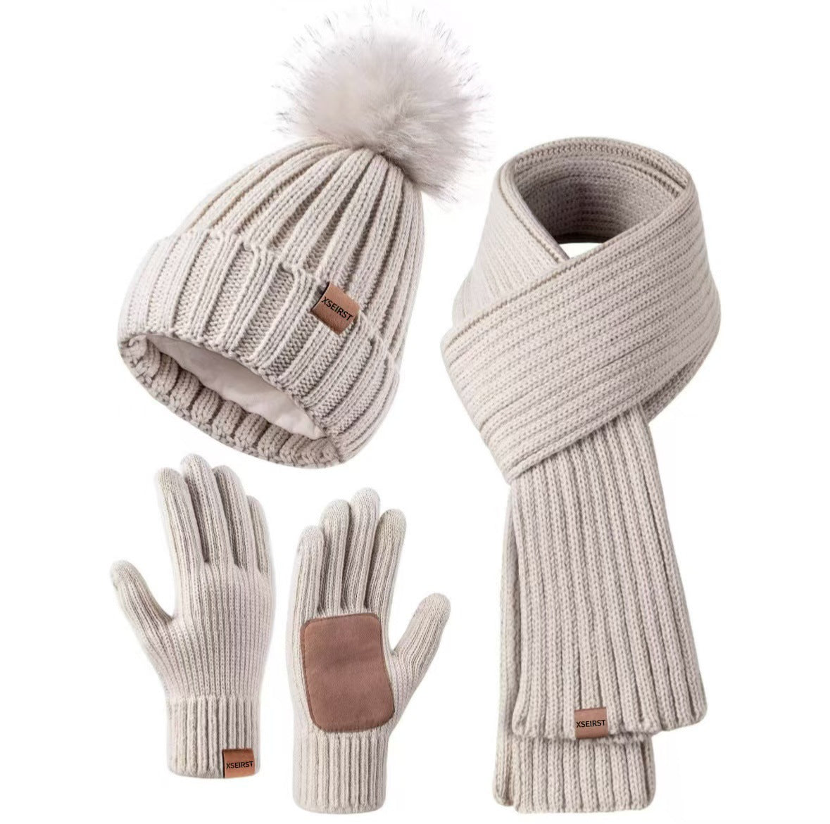 Men's And Women's Knitted Hat Scarf Gloves 9-color