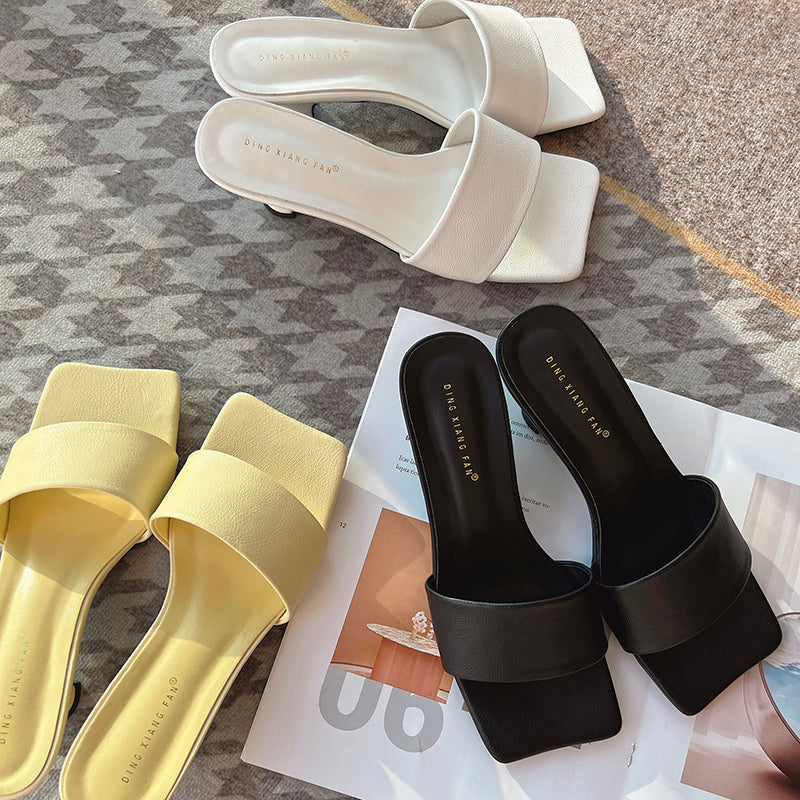 Square Head One Word Sandals Simple Outdoor Roman