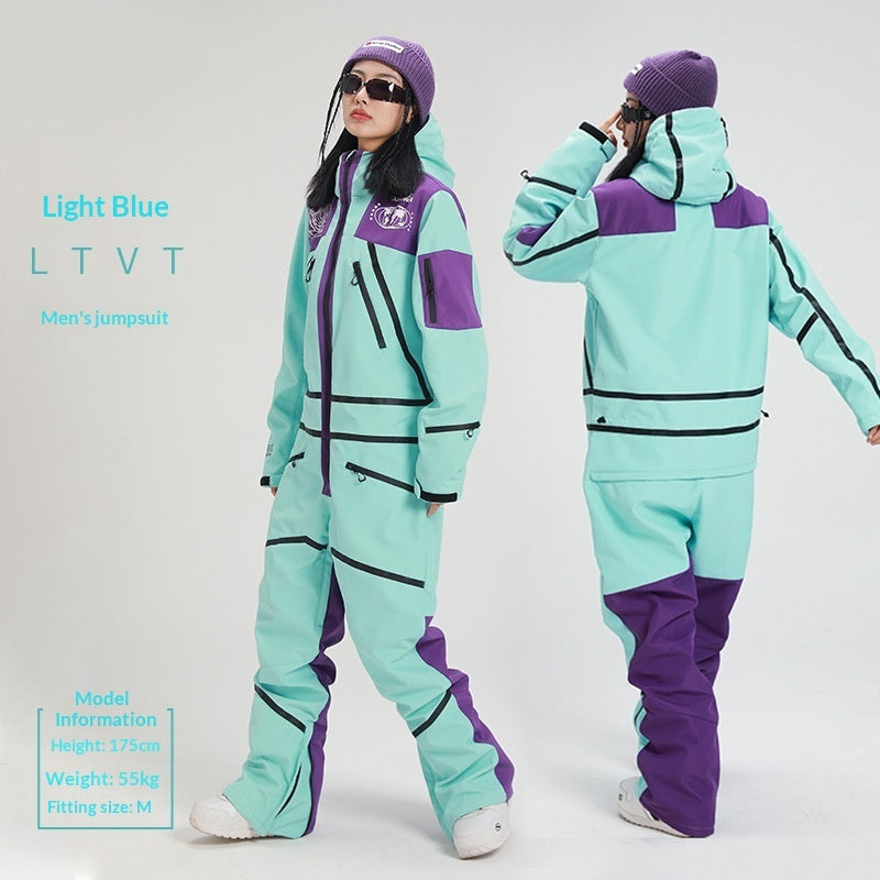 Single-board One-piece Ski Suit For Winterwindproof And Waterproof