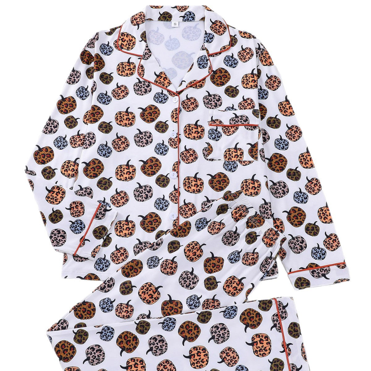 Autumn Winter Two-Piece Set Cardigan With Halloween Print And Long-Sleeve Pants