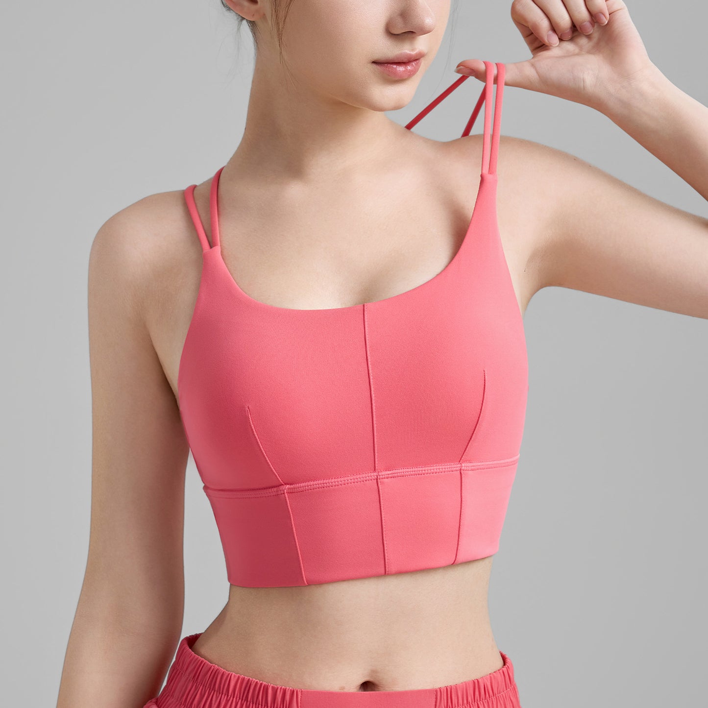 Double-strap Fitness Bra Fixed Cup Naked Feeling Yoga Vest