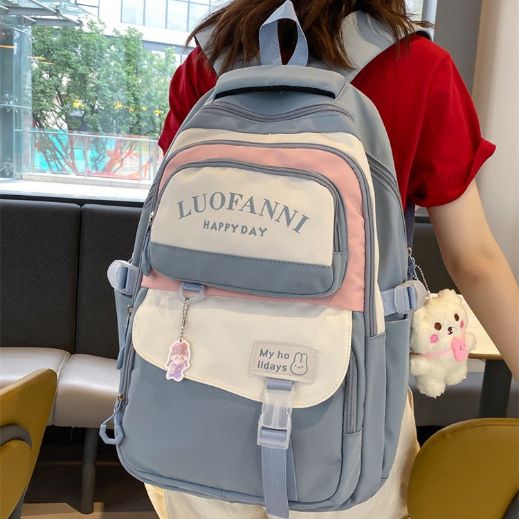 School Season Backpack Korean Style College Style Large Capacity Student Schoolbag Female