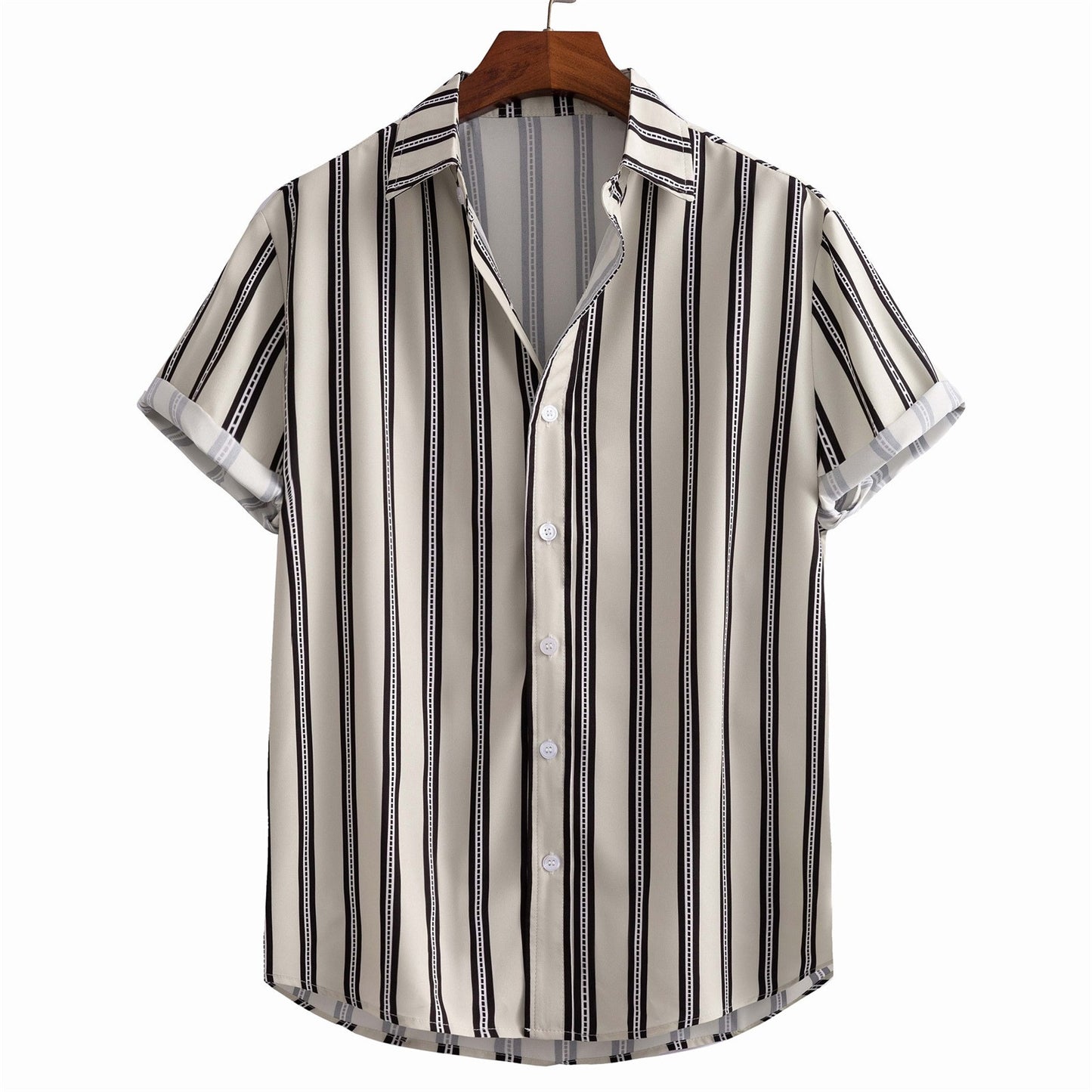 Printed Trend Loose Short-sleeved Shirt Men's Top