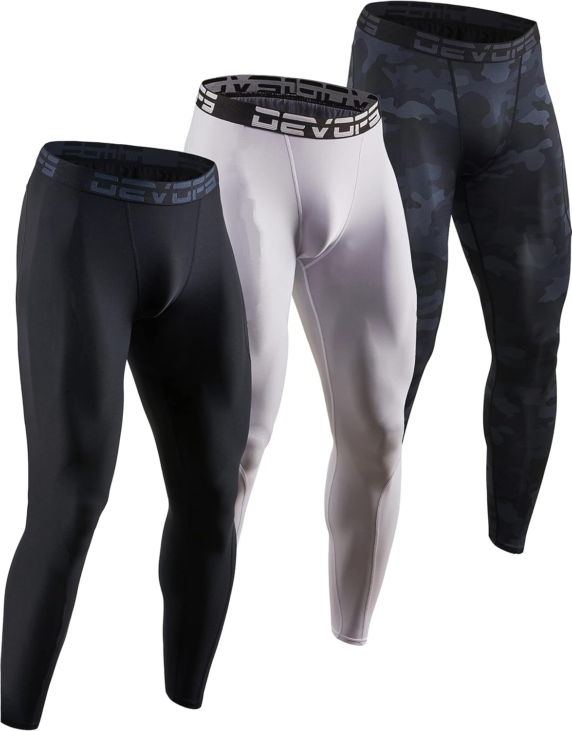2 or 3 Pack Men'S Compression Pants Athletic Leggings with Pocket/Non-Pocket