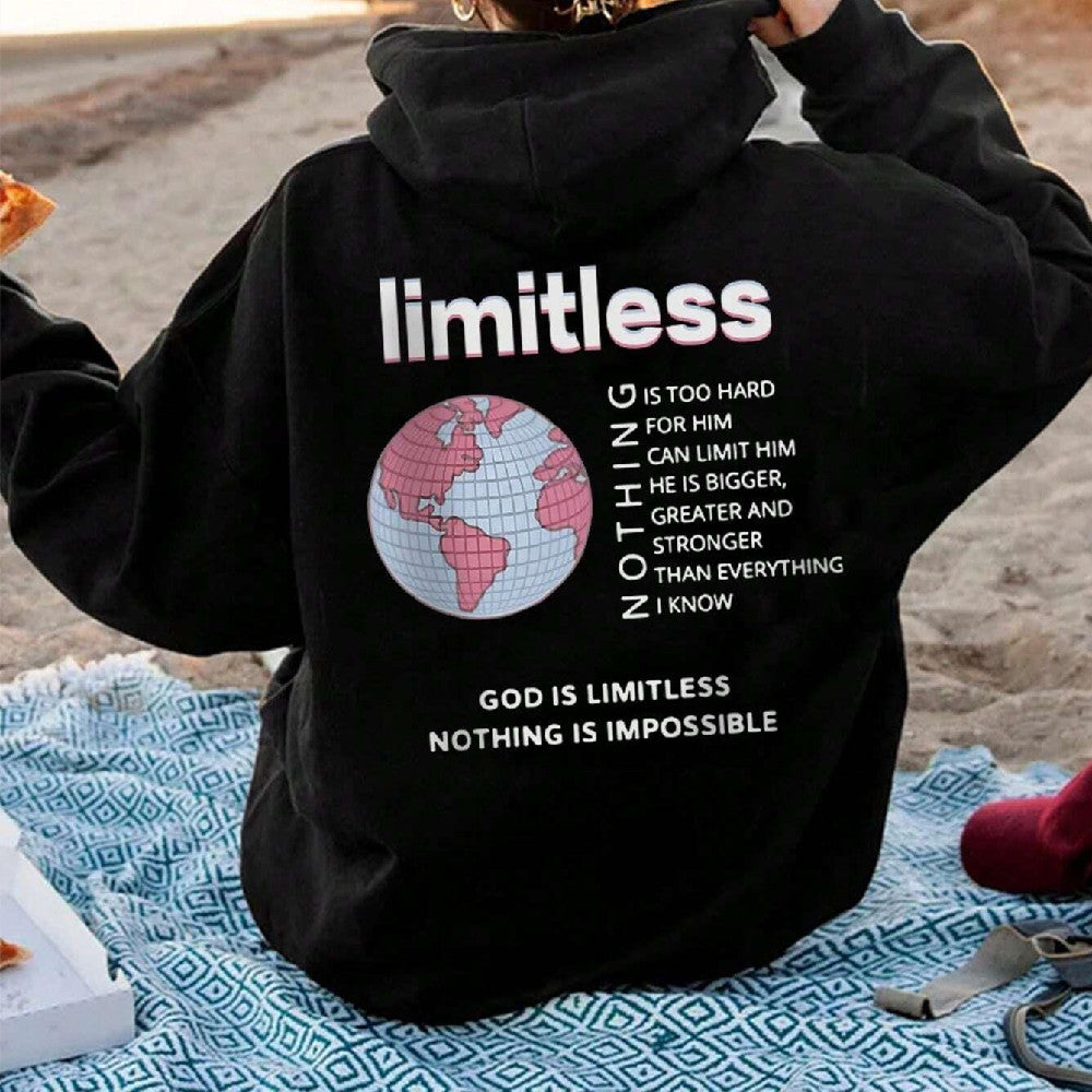 Gud er grænseløs intet er umuligt kvinde hættetrøje afslappet