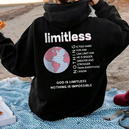 Gud er grænseløs intet er umuligt kvinde hættetrøje afslappet