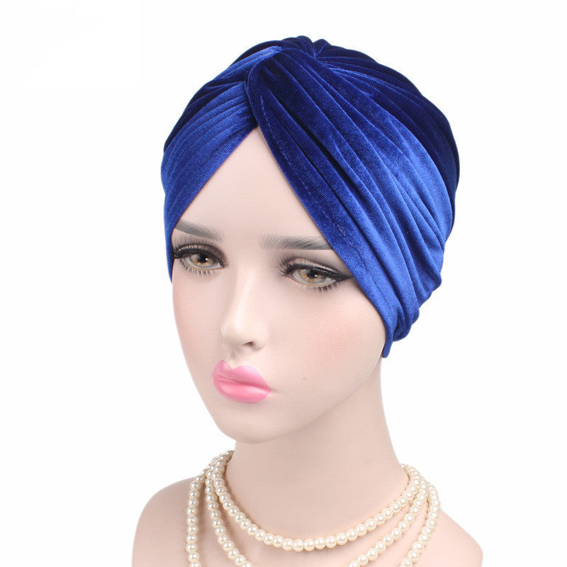 Autumn Winter Velvet Stretch Bandana Hat