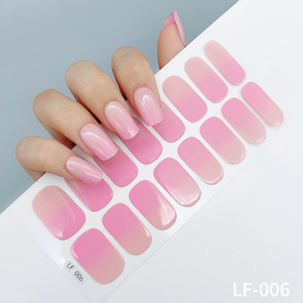 Manicure Full Stickers Solid Color 16 Small Stickers European And American Simple Nails