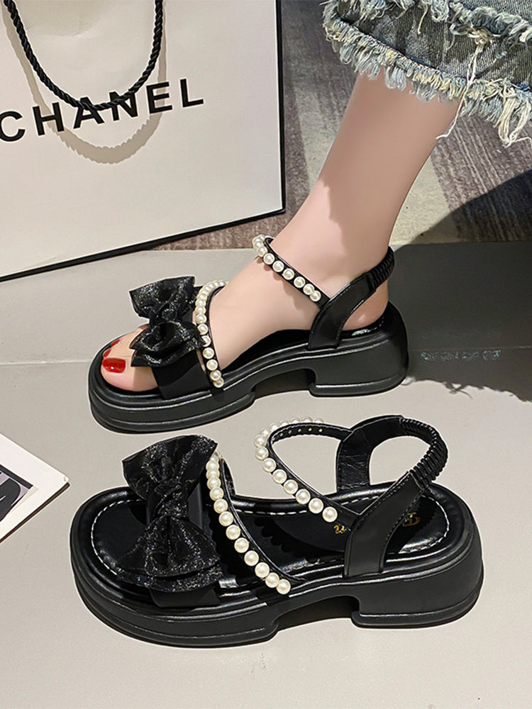 New Summer Mid Heel Bowknot Shoes