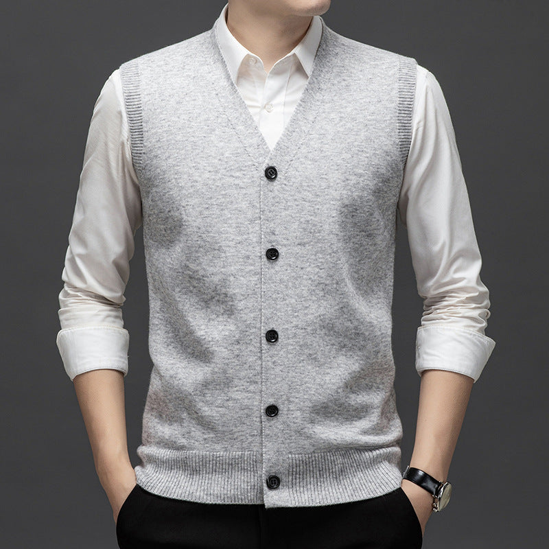 Keep Warm Inner Match Knitted Vest Sleeveless Multi-color Sweater Waistcoat