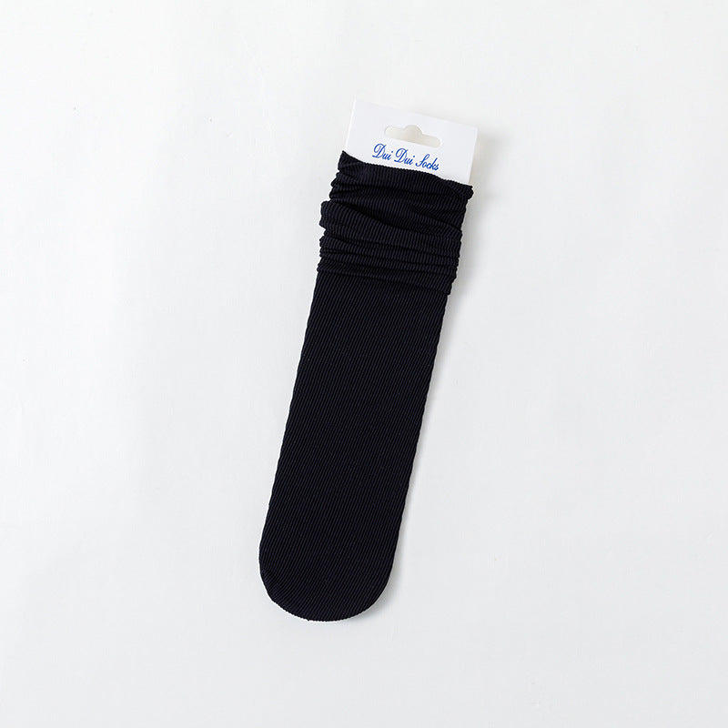 Ladies Velvet Solid Color Loose Mouth Socks
