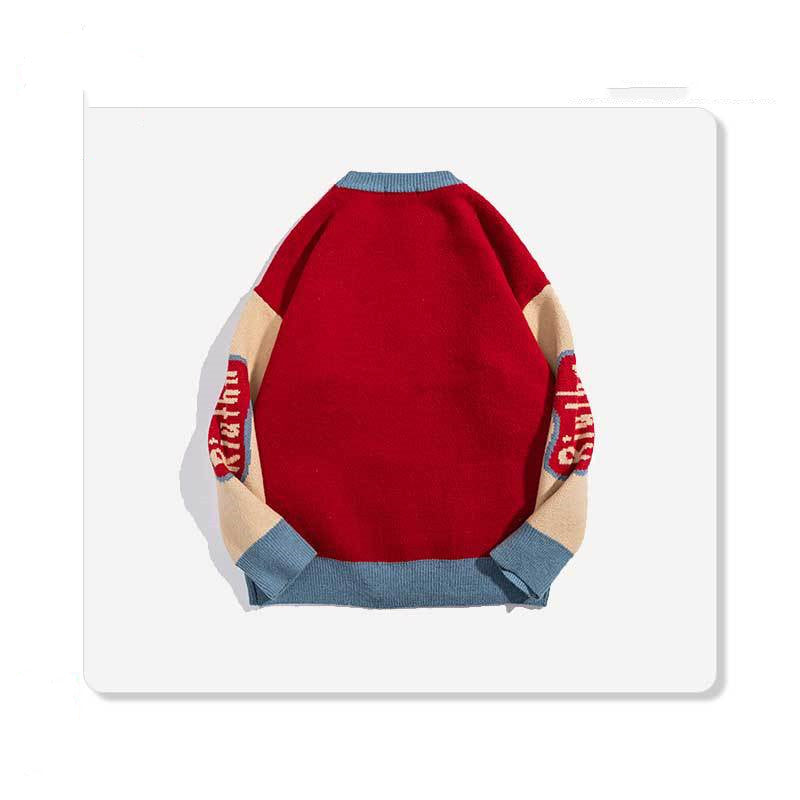 Christmas Deer Sweater Casual Loose All-match Round Neck Couple Top