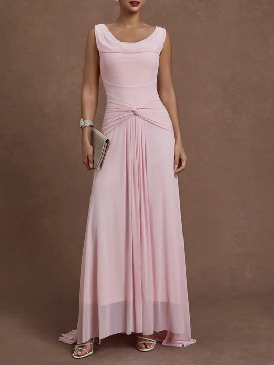 Stylish And Elegant Sleeveless Slim-fit Pink Dress