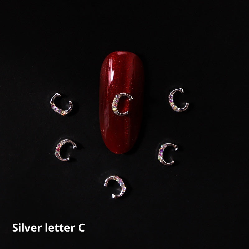 Nail Crystal LZ Personality 26 Letters Alloy Ornament