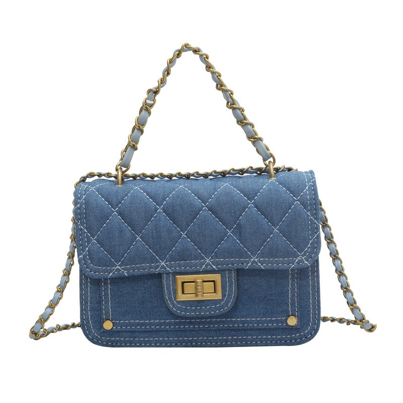 Casual Denim Shoulder Bag High-grade Lock Messenger Bag