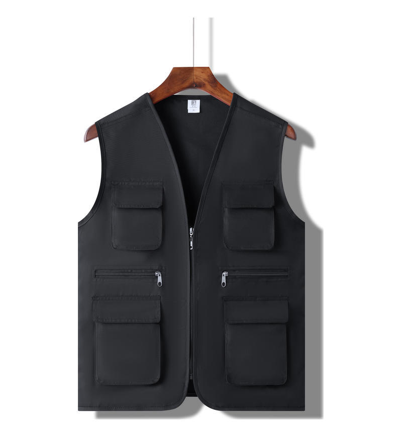 Thickened MultiPocket Vest With Printed Letters