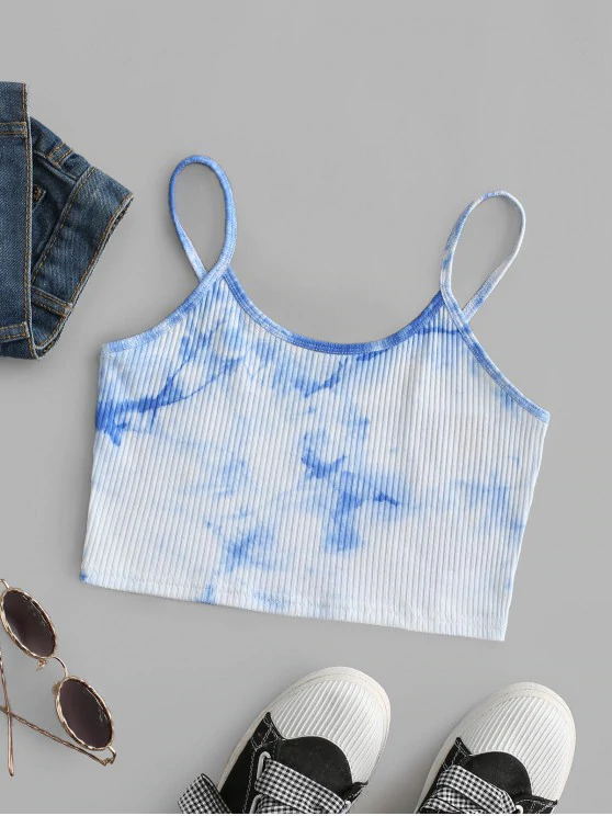 Ink Tie-dye Printing Hanging Wide Loose Short Thread Elastic Small Sling