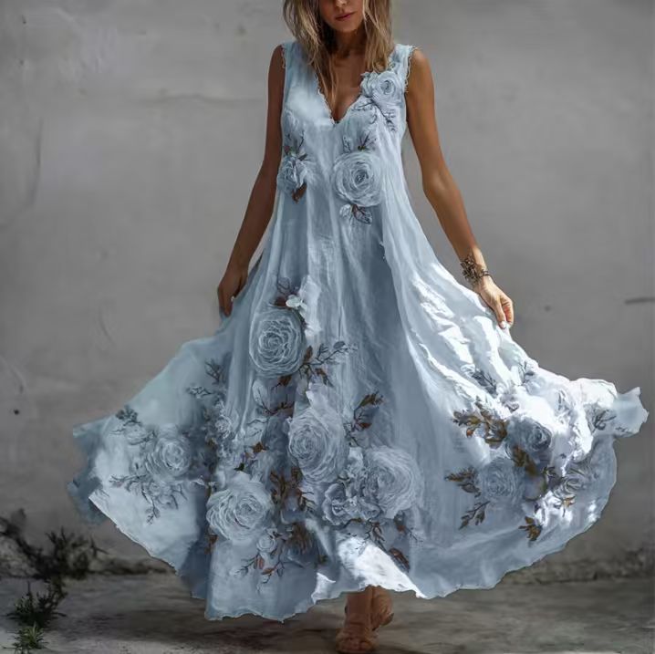 Womens Floral Print Dress Elegant And Chic