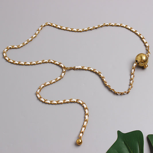 Small Incense Wind Chain Waist Chain Belt Wild Retro Small Golden Ball Adjustable