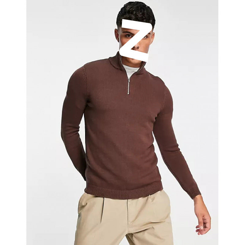 Autumn Winter Casual Business Japanese-Style Slim-Fit Knitted Sweater