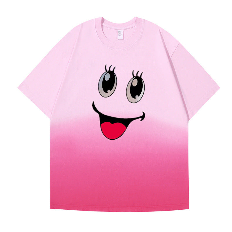 Women's Cotton Creative Cartoon Printed Short Sleeve