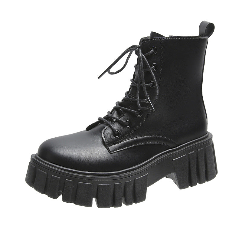 Women's Fashion Personality Thick Sole Lace Up Martin Boots