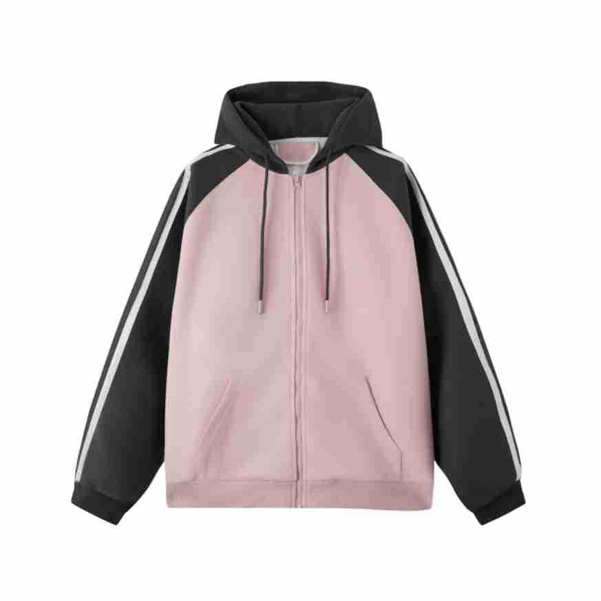 American Retro Hooded Sweater Women's Contrast Color