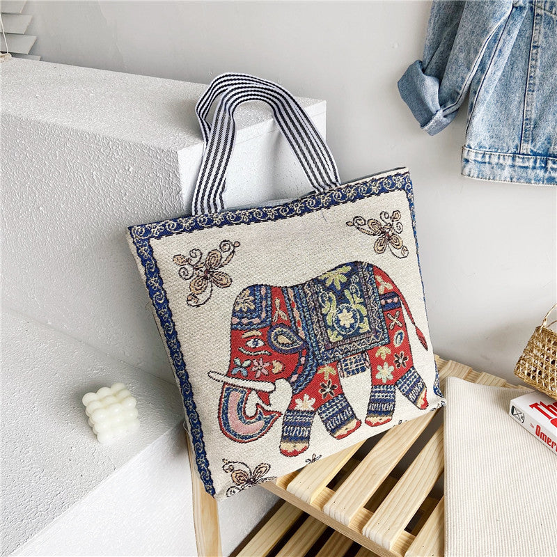 Student Portable Canvas Bag Literary Storage