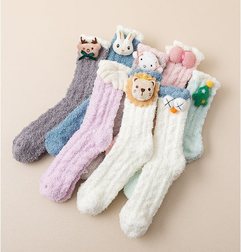 Coral Socks For Children In Autumn And Winter
