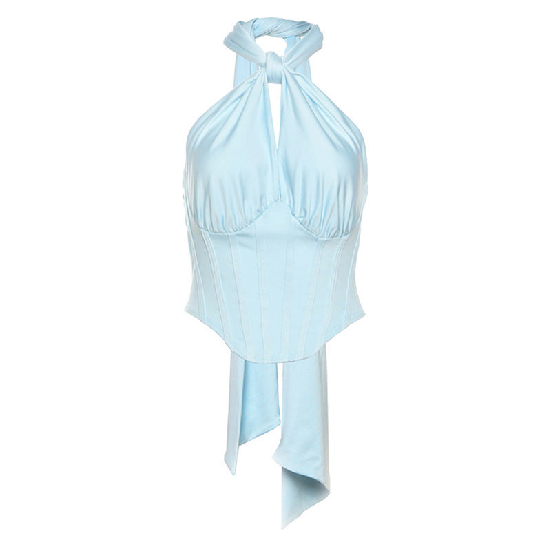 Off-shoulder Strap-tie Waist Camisole Top