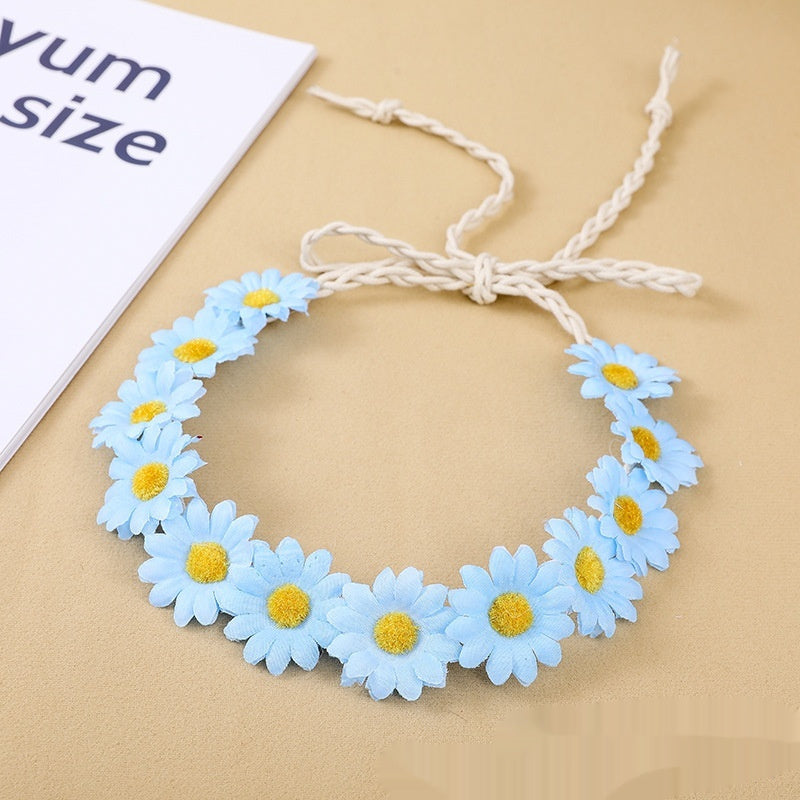 11 Simulation Small Sunflower Bohemian Vacation Seaside Braid Hair Band For Women