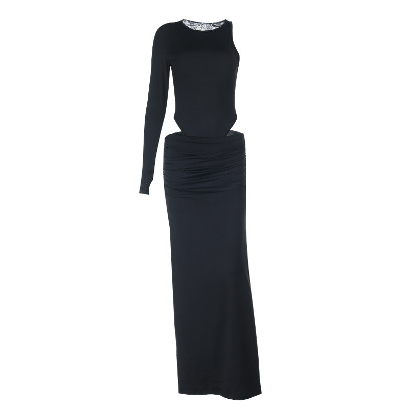 Versatile Cropped Long-Sleeve Slit Skirt Set For Women