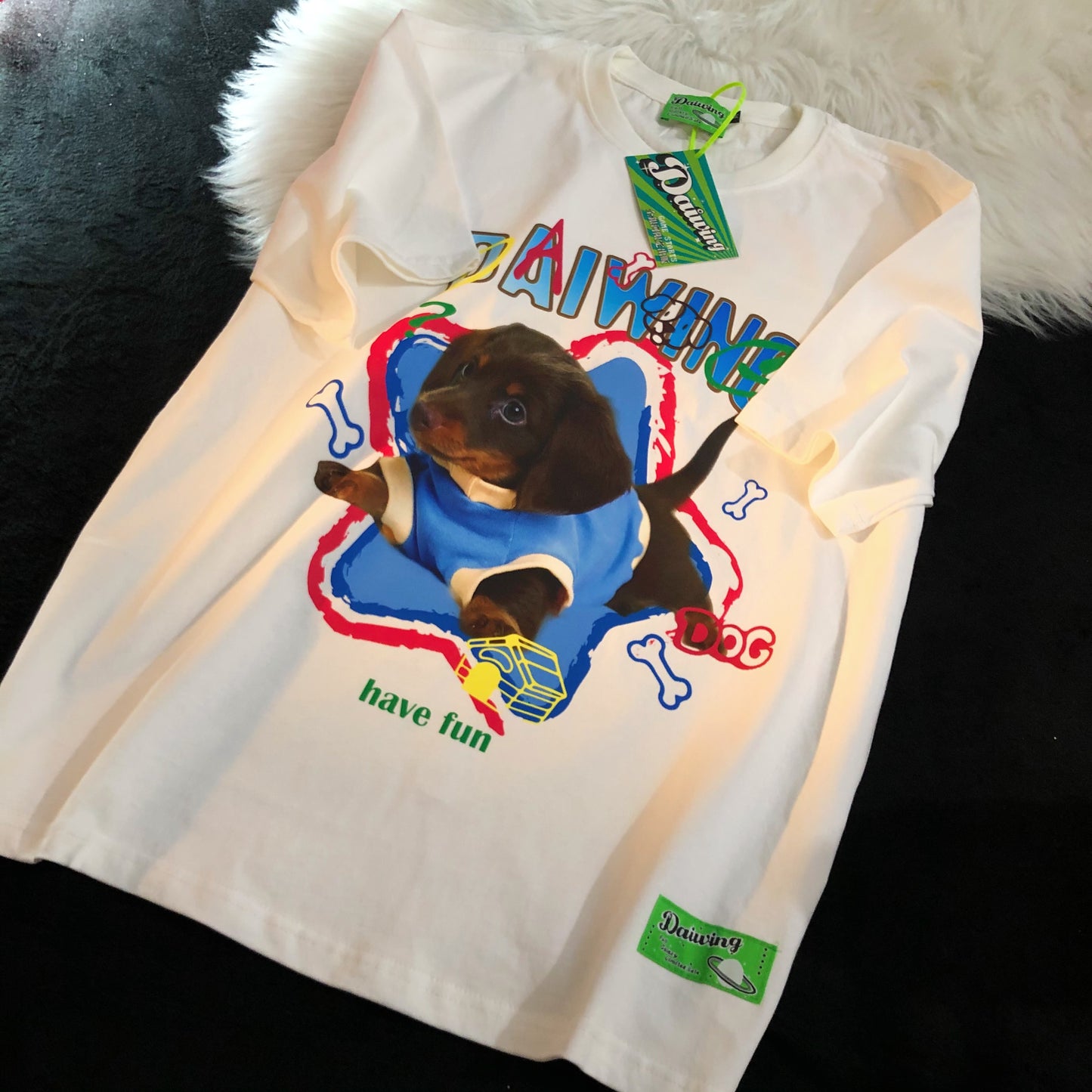 Design Colorful Dog Cartoon T-shirt