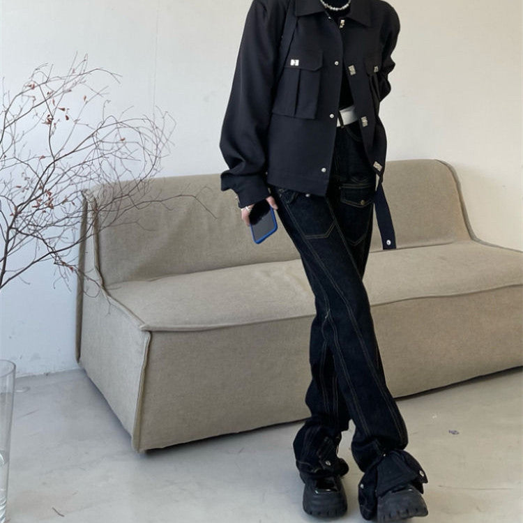 Women's Loose High Waist Slim Wide Leg Mopping Trousers