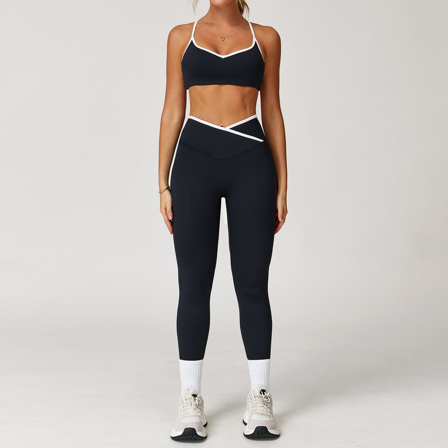 Peach Hip High Waist Tight Yoga Pants Suit