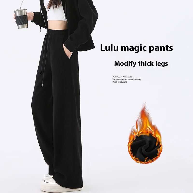 Chenille Wide-leg Pants Women's Loose Casual Fleece Corduroy