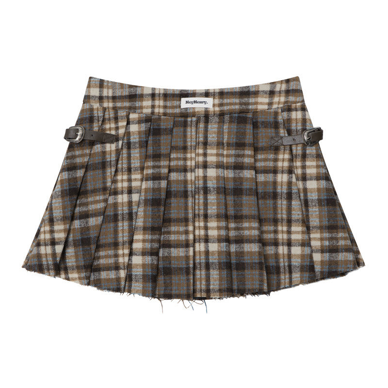 American Pleated Skirt Hot Girl Autumn And Winter Plaid Skirt