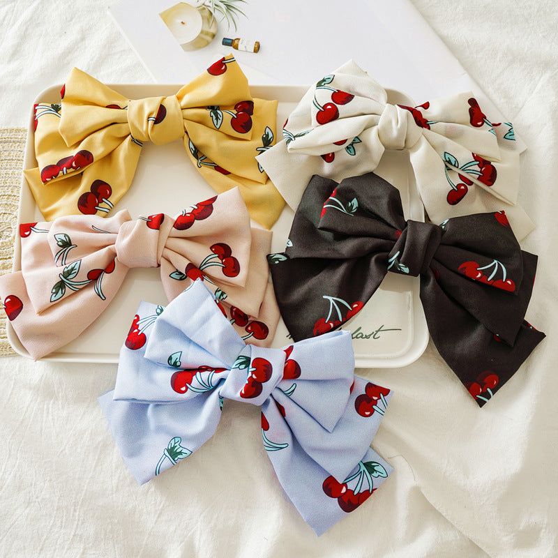 Oversized Chiffon Lady Updo Fabric Spring Bow Barrettes