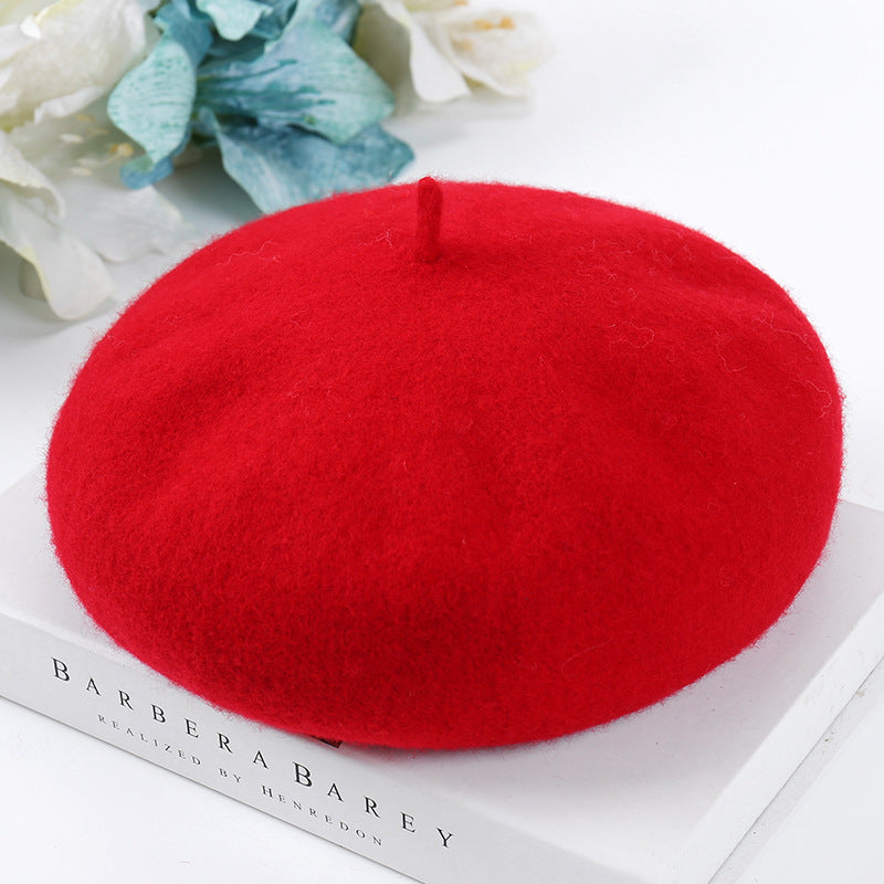Women's Fashion Casual Solid Color Breathable Wool Tweed Hat