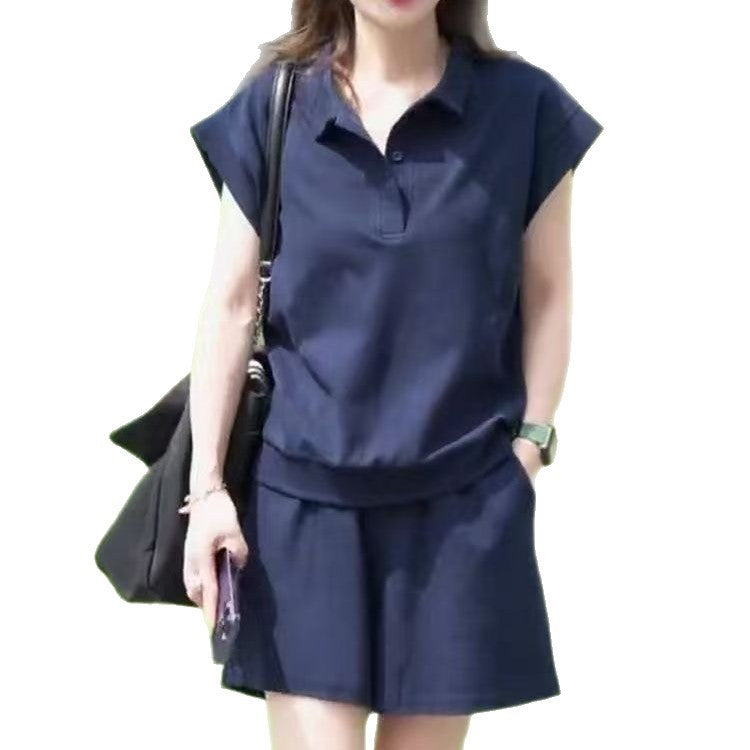 T-shirt And Athletic Shorts Slimming Two-piece Set