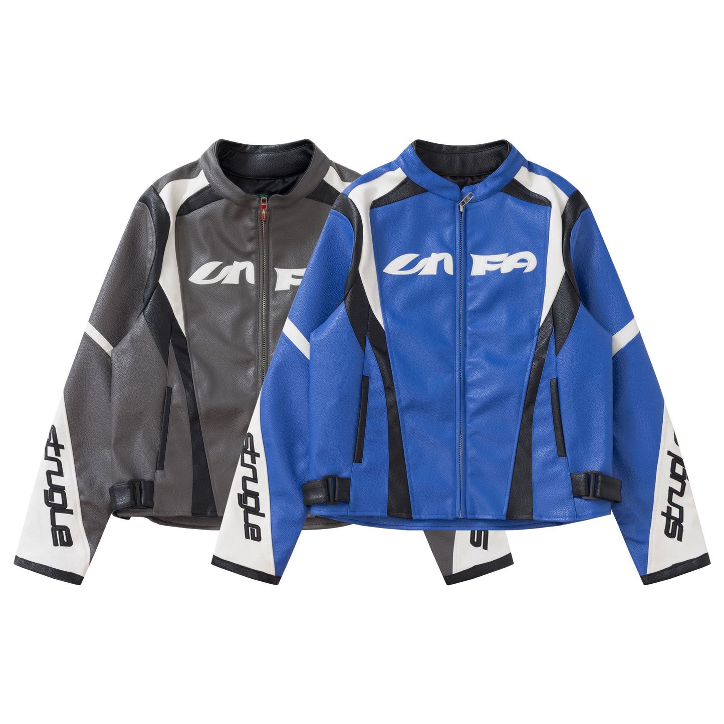 Men's And Women's Letter Embroidered Leather Jacket