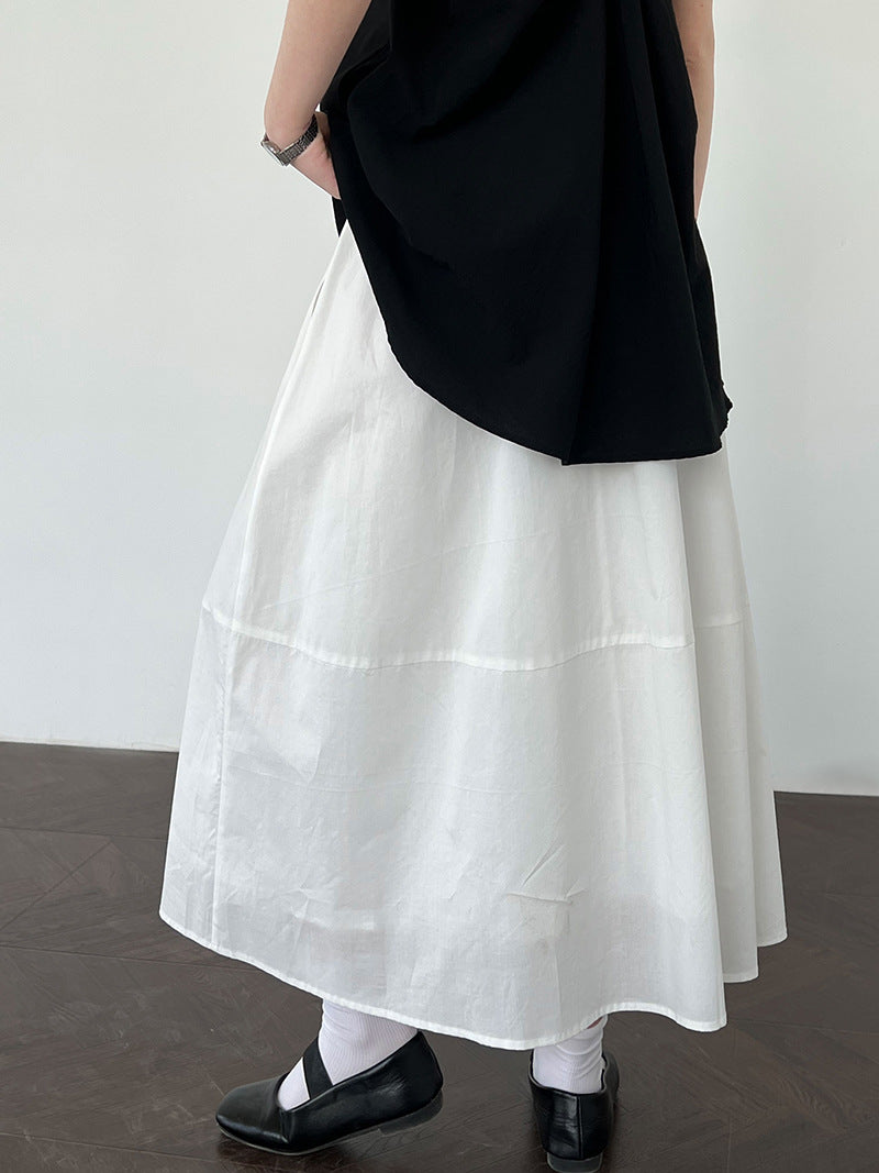 Yellow Skirt High Waist Slimming A- Line Skirt Loose Cover